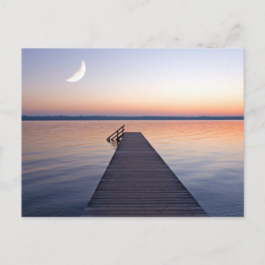 Moon Over Buscharner Footbridge | Starnberg Postkarte (Vorderseite)