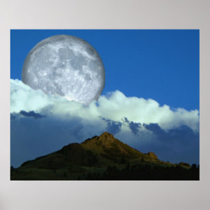 Moon Over Colorado Poster