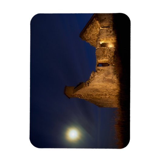 Moon Over Hütte Ruins | Landkreis Galway, Irland Magnet (Vertikal)