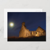 Moon Over Hütte Ruins | Landkreis Galway, Irland Postkarte (Vorne/Hinten)