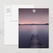 Moon Over Lake Postkarte (Vorne/Hinten)