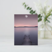 Moon Over Lake Postkarte (Stehend Vorderseite)