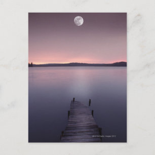 Moon Over Lake Postkarte
