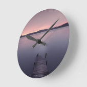 Moon Over Lake Runde Wanduhr (Winkel)