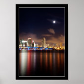 Moon over Miami skyline - Poster (Vorne)