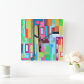 Moon Over Miami Wall Clock Quadratische Wanduhr (Zuhause)