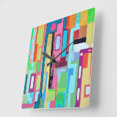 Moon Over Miami Wall Clock Quadratische Wanduhr (Winkel)