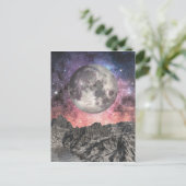 Moon Over Mountain Lake Postkarte (Stehend Vorderseite)