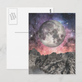 Moon Over Mountain Lake Postkarte (Vorne/Hinten)