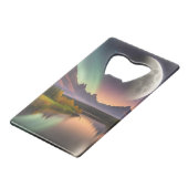 Moon over Mountain Landschaft Geldbeutel Flaschenöffner (Vorderseite Schrägansicht)