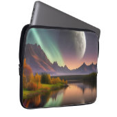 Moon over Mountain Landschaft Laptopschutzhülle (Vorne Rechts)