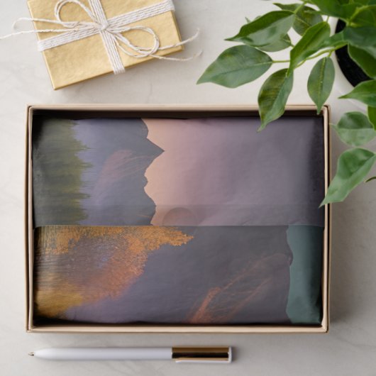 Moon over Mountain Landschaft Seidenpapier (Geschenk)