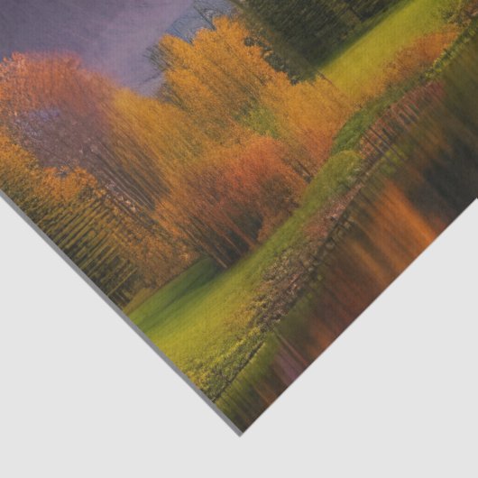 Moon over Mountain Landschaft Seidenpapier (Detail)