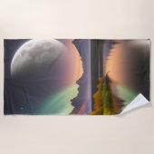 Moon over Mountain Landschaft Strandtuch (Vorderseite)