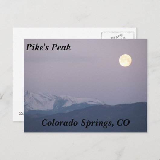 Moon Over Pike's Peak Postkarte (Vorne/Hinten)