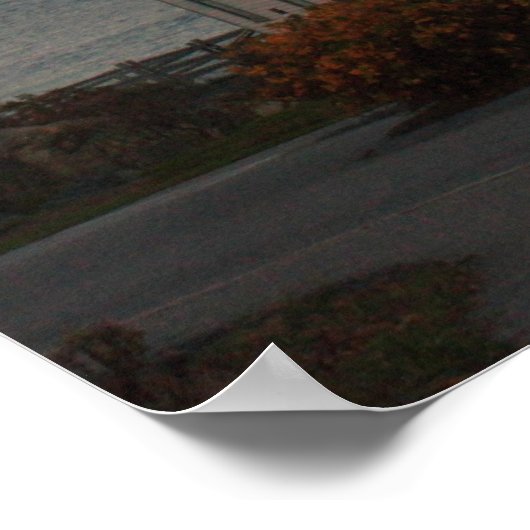 Moon Over Portland Head Lighthouse Poster (Ecke)