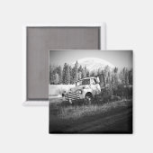 Moon Over Rust Old Farm Truck Magnet (Vorderseite/Rückseite)