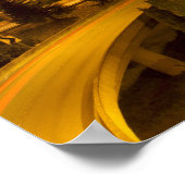 Moon Over Seattle Downtown Skyline Poster (Ecke)