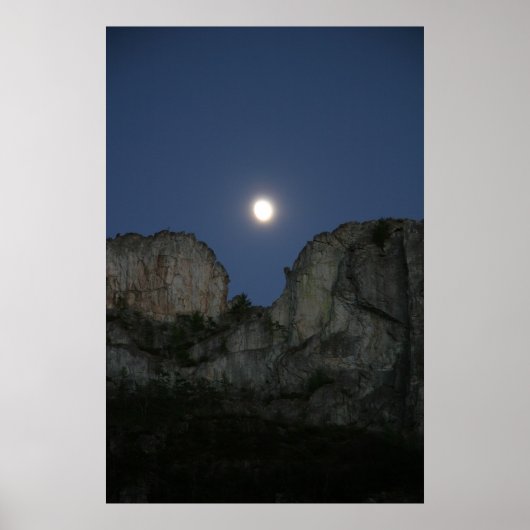 Moon Over Seneca Rock, West Virginia Poster (Vorne)
