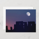 Moon Over Stonehenge | Wiltshire, England Postkarte (Vorne/Hinten)