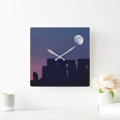 Moon Over Stonehenge | Wiltshire, England Quadratische Wanduhr (Zuhause)