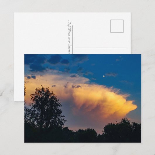 Moon over Storm Cloud Postkarte (Vorne/Hinten)