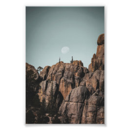Moon Over Sylvan Lake Rocks Fotodruck