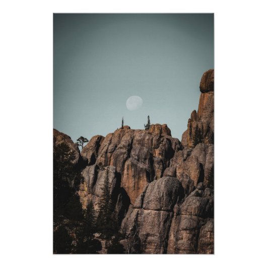Moon Over Sylvan Lake Rocks Poster (Vorderseite)