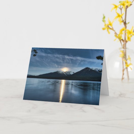 Moon Over the Lake Card Karte (Gelbe Blume)