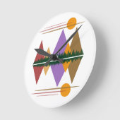 Moon Over the Mountains #4 Runde Wanduhr (Winkel)