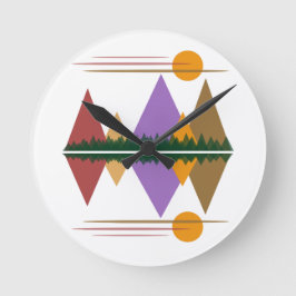 Moon Over the Mountains #4 Runde Wanduhr