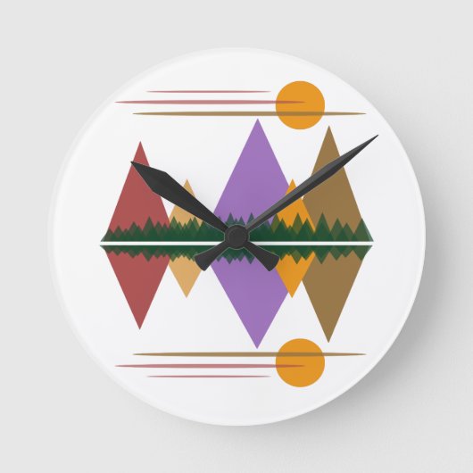 Moon Over the Mountains #4 Runde Wanduhr (Vorderseite)