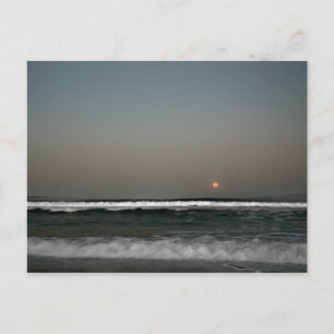 Moon Over Waves Postkarte