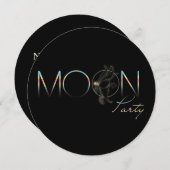 Moon Party - Einladungskarte Einladung (Vorne/Hinten)