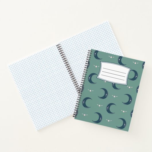 Moon Pattern Spiral Notebook 8.5x11 Notizblock (Innenseite)