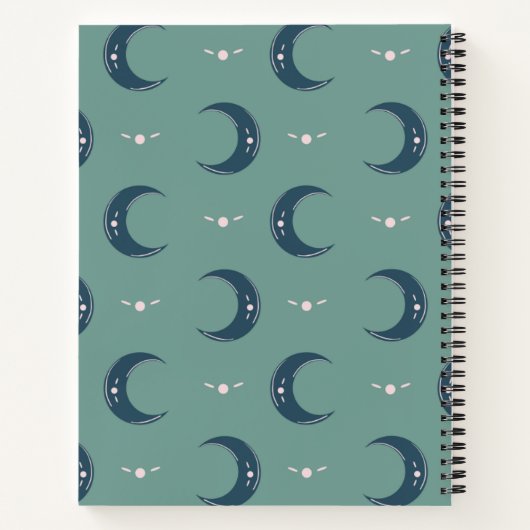 Moon Pattern Spiral Notebook 8.5x11 Notizblock (Rückseite)