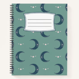 Moon Pattern Spiral Notebook 8.5x11 Notizblock