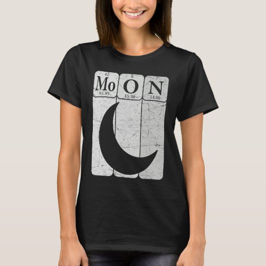 Moon Periodic Table Elements Moon Space Nerd Moon  T-Shirt (Vorderseite)