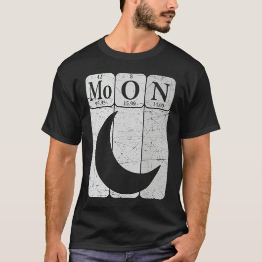 Moon Periodic Table Elements Moon Space Nerd Moon T-Shirt (Vorderseite)
