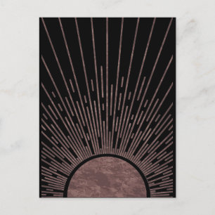 Moon Phase Arch Abstract Sun and Sun Rays Set, 1/6 Postkarte