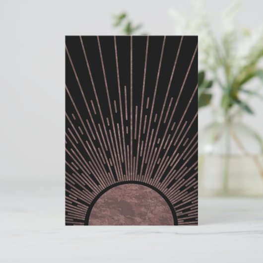 Moon Phase Arch Abstrakte Sonne und Sonnenstrahlen Dankeskarte (Stehend Vorderseite)