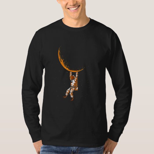 Moon Phase Astronaut Crescent Moon Science T-Shirt (Vorderseite)
