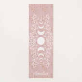 Moon Phase Celestial Stars Lotus Line Zeichnend Yogamatte (Rückseite)