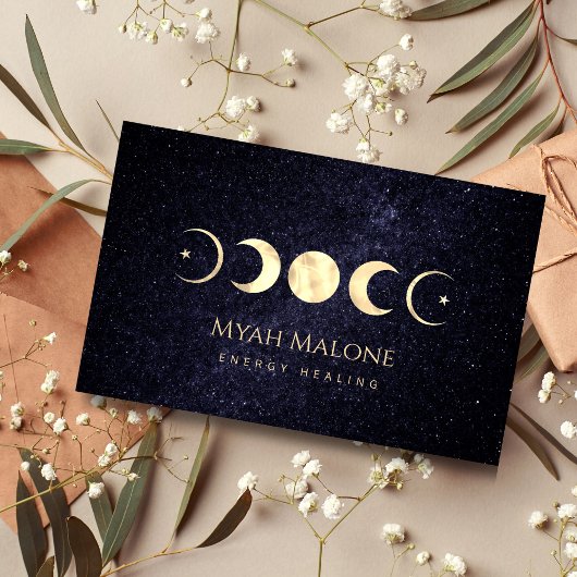 Moon Phase Galaxy Yoga Energy Healer Visitenkarte