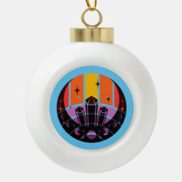 Moon Phase Gemstone Stars Sunset Keramik Kugel-Ornament