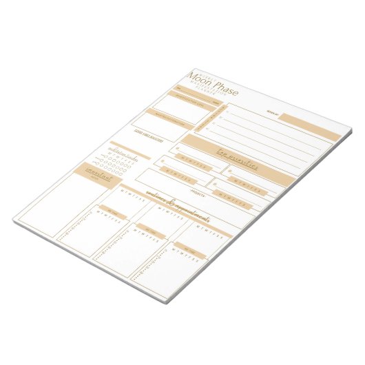 Moon Phase Manifestationsplaner Notepad Notizblock (angewinkelt)