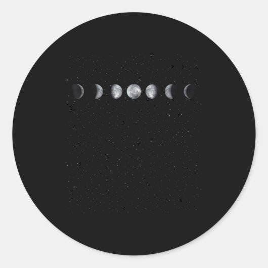 Moon Phase Scientist Gift Astronomy Runder Aufkleber (Vorderseite)