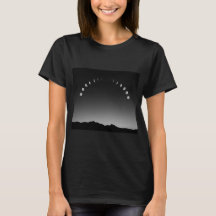 Moon-Phase-T - Shirt-Frauen, Landschaftsmonochrome
