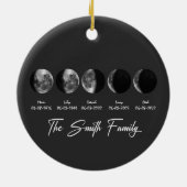 Moon Phase The Smith Family – Custom Names & Dates Keramik Ornament (Hinten)