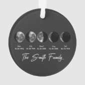 Moon Phase The Smith Family – Custom Names & Dates Ornament (Rückseite)